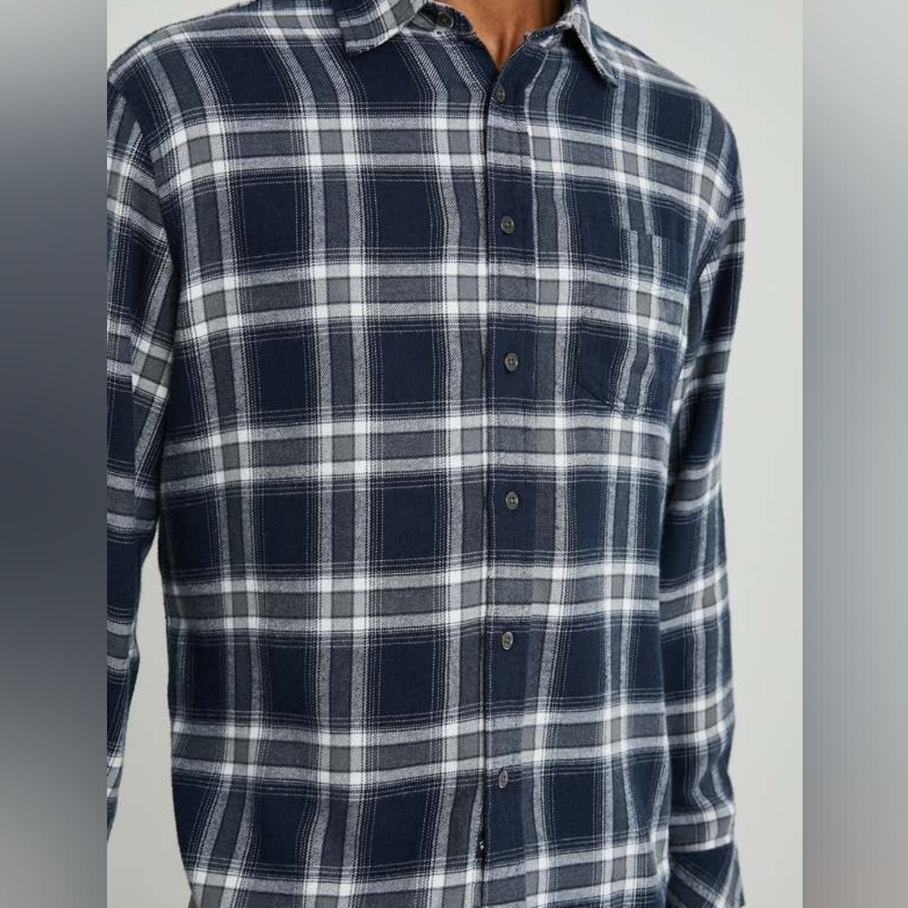 Rails Lennox Button Down Navy Plaid Soft Flannel Mens Size XXL